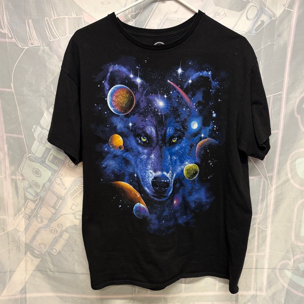 Galaxy Wolf T-Shirt - Black